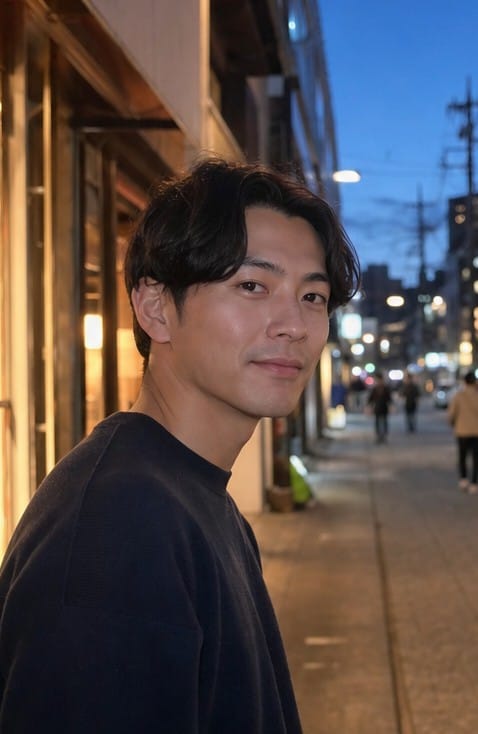 夕暮れの街の作例